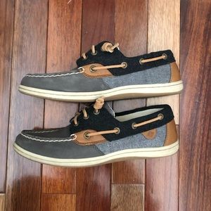 Gray and Blue Sperry Topsider Boat Shoes
